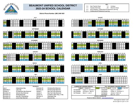 School calendar evolution