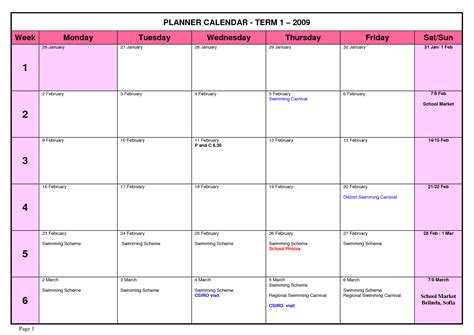 School Calendar Planning