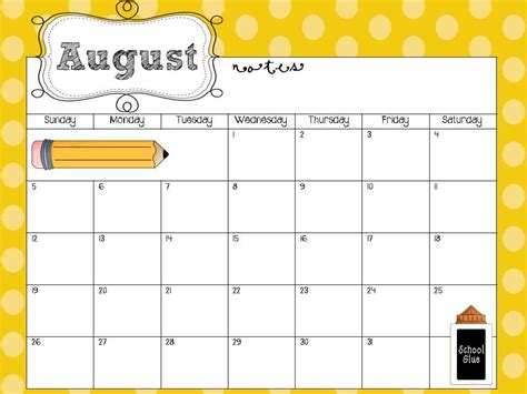 School Calendar Templates Free