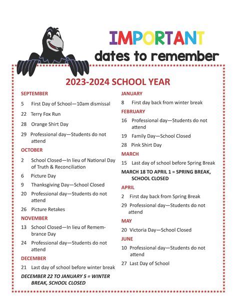 St. Johns School Calendar Dates