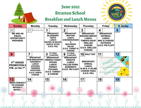 School Lunch Calendar Best Practices