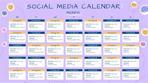 School Social Media Calendar