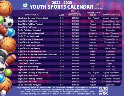 School Sports Calendar