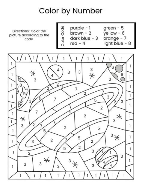 Science Themed Color By Number Pages