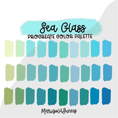 Sea glass color palette