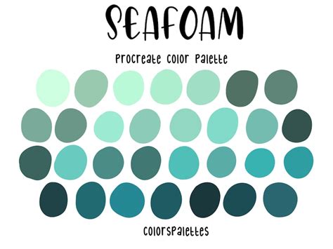 Seafoam color palette featuring soft coastal hues