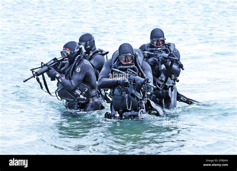 Navy SEALs undergoing combat training