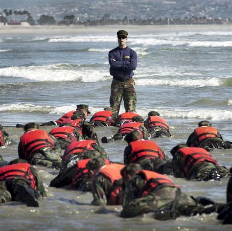 Navy SEALs undergoing physical training