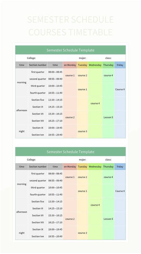 Semester Schedules