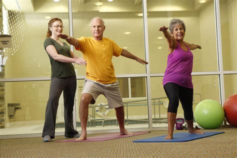 Seniors participating in exercise class