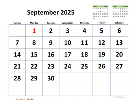 September 2025 Dates