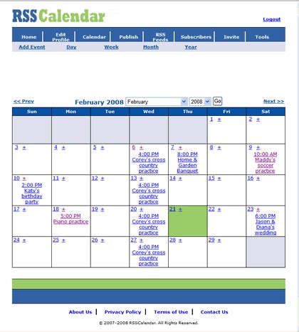 Setting Up RSS Calendar Guide