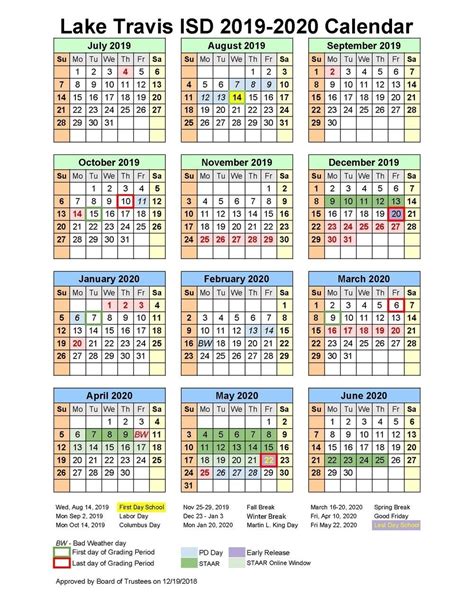 SFA Academic Calendar Image 1