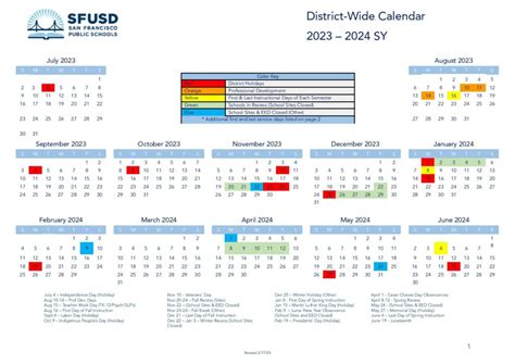 SFUSD Holiday Schedule