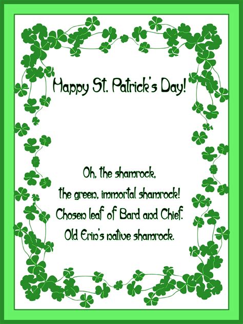 Shamrock printable cards