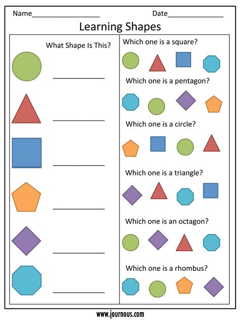 Shape and Color Worksheets