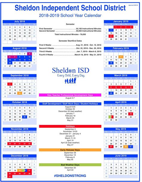 Sheldon ISD Calendar