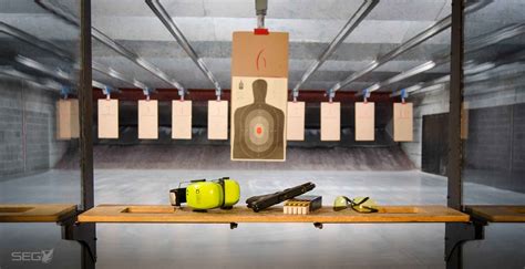 A shooter in action at a gun range