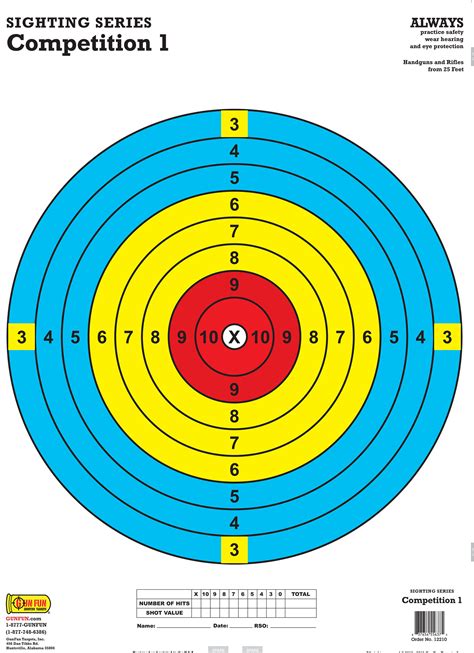 Shooting targets for competition