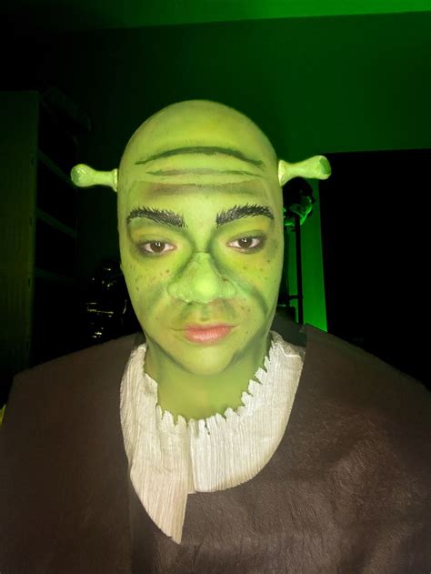 Shrek-inspired makeup look