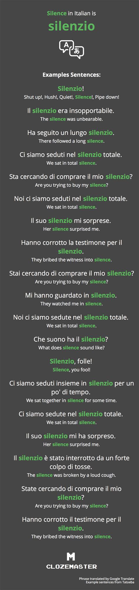 Silence in Italian