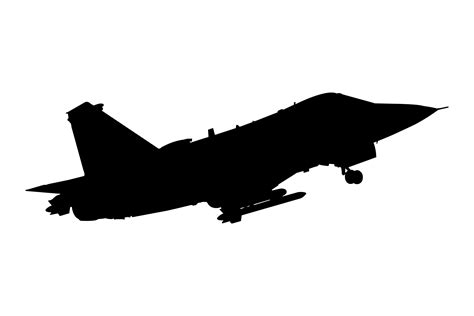 Silhouette Fighter Jet in Flight