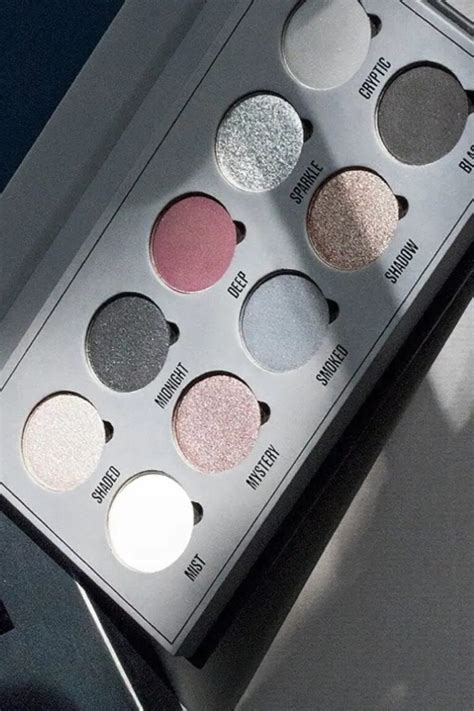 Silver Eyeshadow Palette with Various Looks