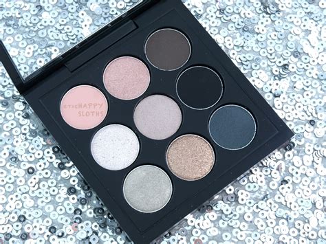 Silver Eyeshadow Palette Swatches with Various Shades and Finishes