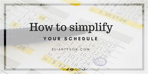 Streamline your schedule