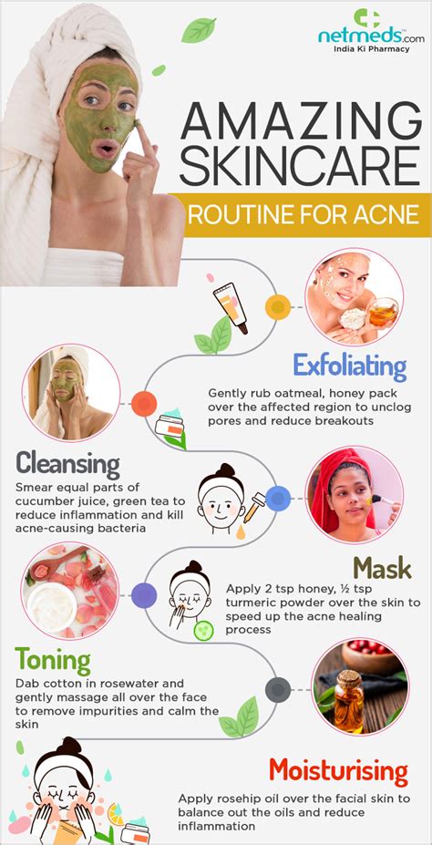 Skincare routine for acne