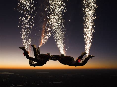 Skydiving at night