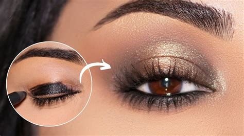 Smoky eyes with brown eyeshadow