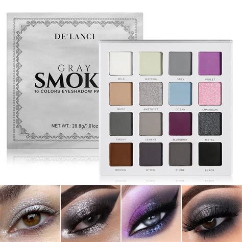 A smoky grey eyeshadow applied to the crease