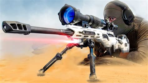 Sniper rifle in action