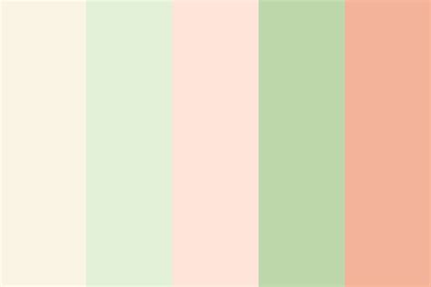 Soft peach and mint color palette