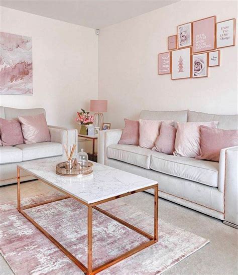 Soft pink and white interior design