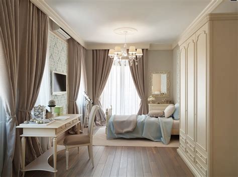 A bedroom with cream-colored bedding and taupe-colored walls