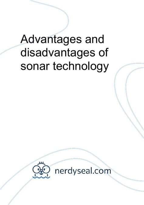 Sonar technology advantages