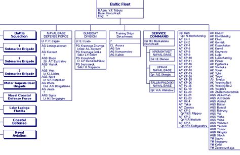 A diagram of the Soviet Baltic Fleet's structure