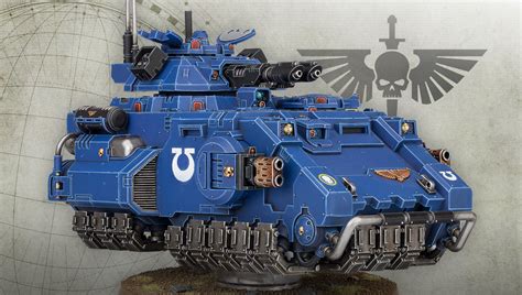 A Space Marine tank crew coordinating their attack