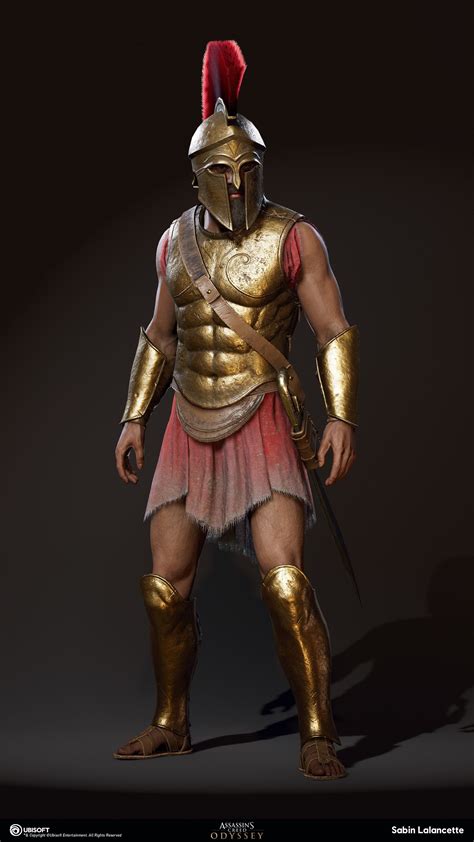 A reconstruction of Spartan armor, showcasing its various components