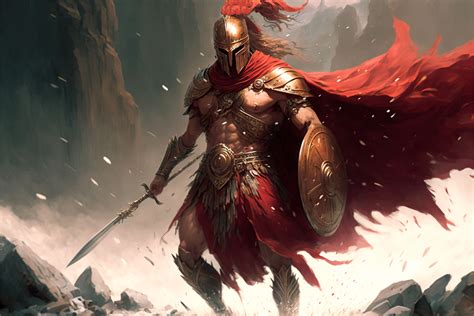 A Spartan warrior, dressed in full armor