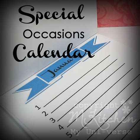 Printable Calendars for Special Occasions