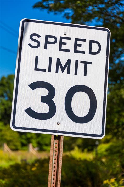 Speed limit sign in miles per hour