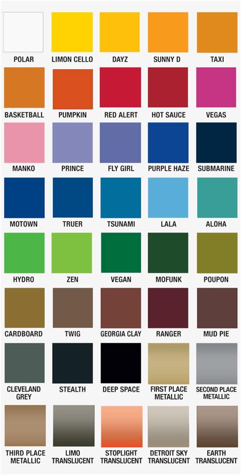 Spray Paint Color Palette