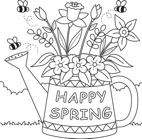 Spring flower coloring page