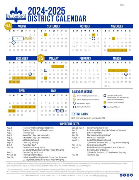 St Tammany Parish School Board Calendar