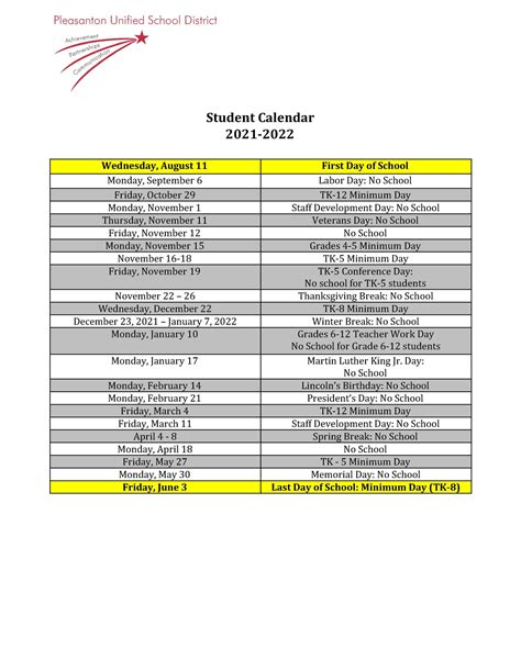 Stockton Unified School Calendar 2022-2023