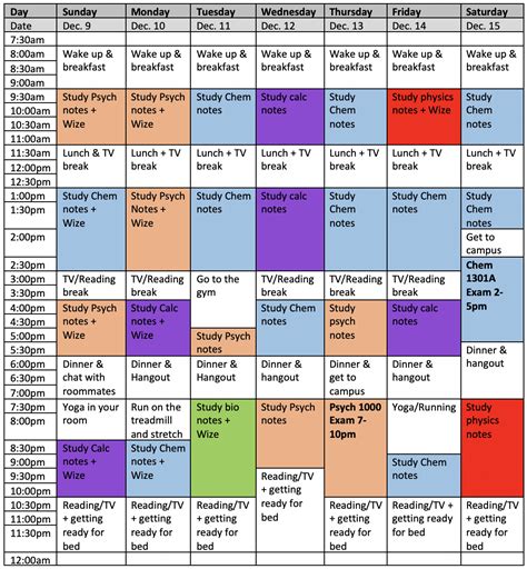 Study Schedule