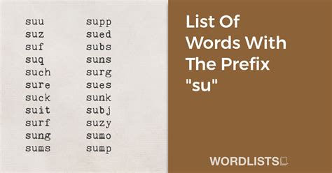 Exploring the fascinating world of Su words